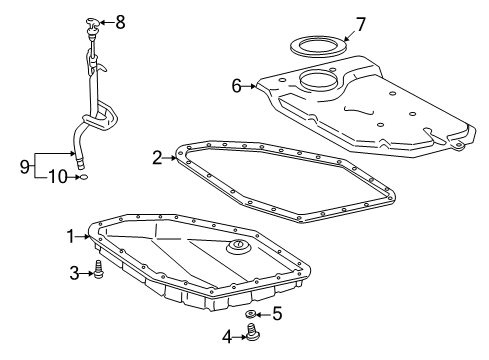 1996 Toyota RAV4 Automatic Transmission Transmission Pan Washer Diagram for 90430-A0003