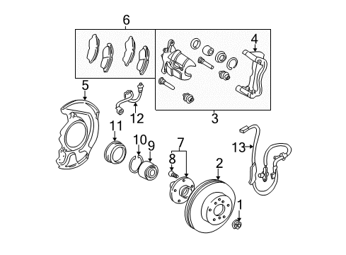 2006 Toyota Camry Front Brakes Caliper Seal Kit Diagram for 04478-58010
