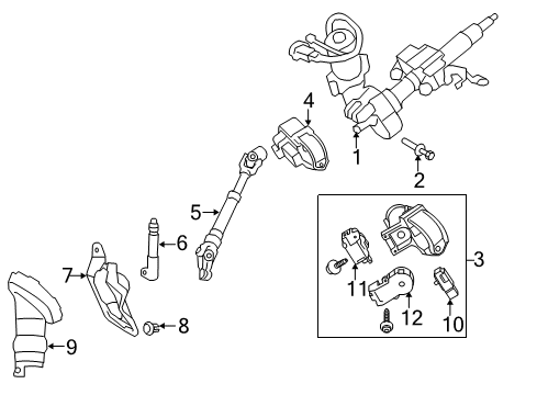 2018 Toyota Corolla Ignition Lock Column Assembly Diagram for 45250-02890