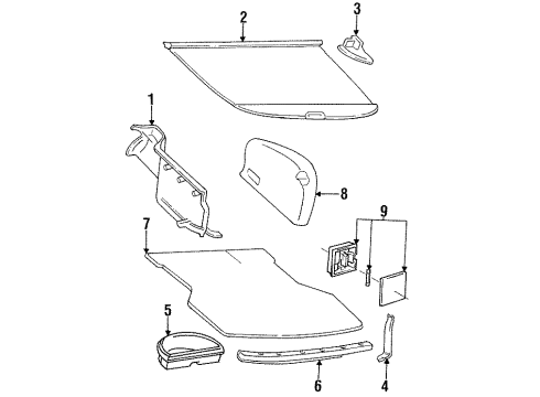 1994 Toyota Camry Interior Trim - Rear Body Trim Plate Diagram for 58387-06030-B0