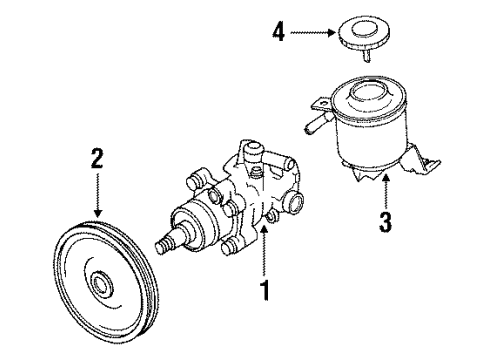 1990 Toyota Pickup P/S Pump & Hoses, Steering Gear & Linkage Power Steering Pump Diagram for 44320-35231