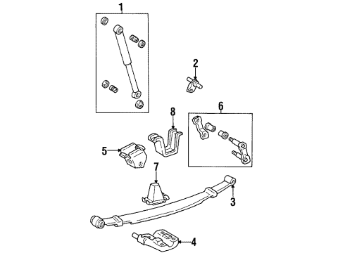 1993 Toyota T100 Rear Suspension Spring Assembly, Rear Diagram for 48210-34020