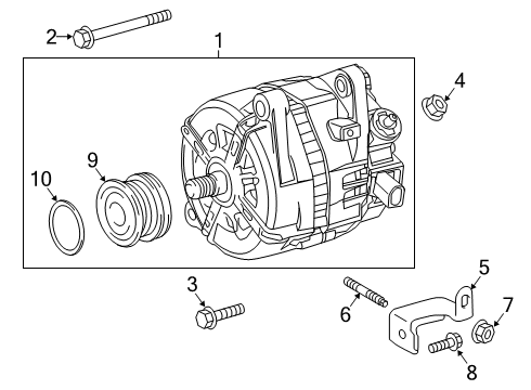 2018 Lexus RX350L Alternator Alternator Upper Bolt Diagram for 90105-A0324