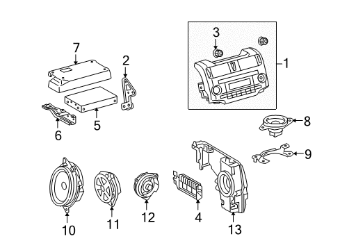 2010 Toyota 4Runner Sound System Instrument Panel Speaker Diagram for 86160-47070