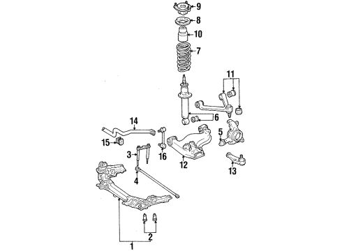 1991 Toyota Supra Front Suspension Components, Lower Control Arm, Upper Control Arm, Stabilizer Bar Bar, Stabilizer, Front Diagram for 48811-24060