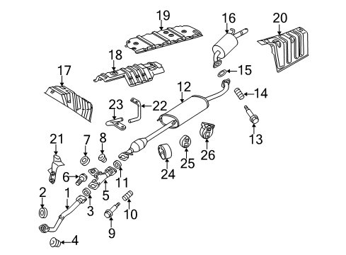 2013 Toyota Highlander Exhaust Components Front Pipe Hanger Diagram for 17565-0P051