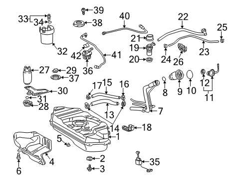 2003 Toyota Echo Filters Fuel Tank Diagram for 77001-52180