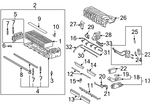 2002 Toyota Prius Battery Junction Block Cover Diagram for 82815-47140