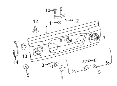 2008 Lexus LX570 Tail Gate Lock Assembly Diagram for 69390-60051
