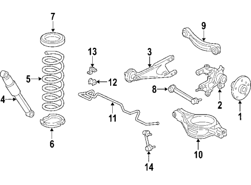 2012 Toyota RAV4 Rear Suspension Components, Lower Control Arm, Upper Control Arm, Stabilizer Bar Bushings Diagram for 48818-0R010