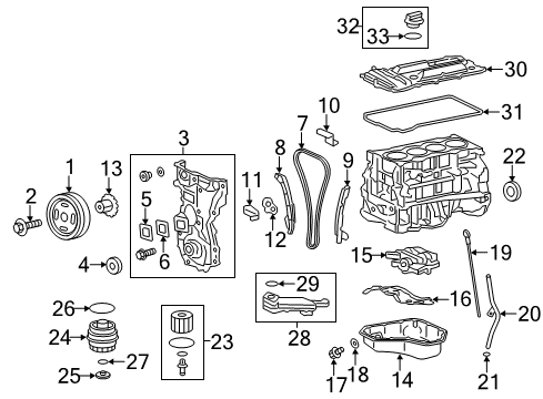 2011 Toyota Sienna Filters Tensioner Gasket Diagram for 13552-0V010