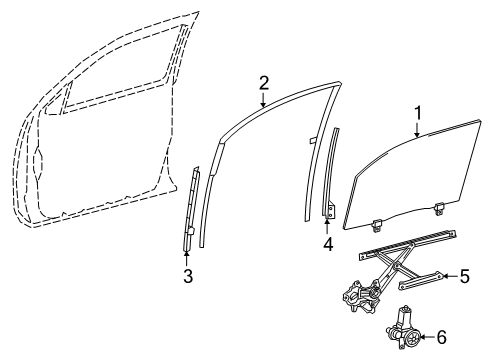 2020 Toyota Tacoma Rear Door Guide Channel Diagram for 67402-04050