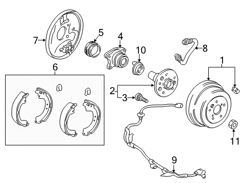 1997 Toyota RAV4 Rear Brakes Wheel Cylinder Overhaul Kit Diagram for 04474-42010