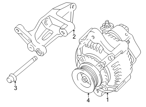 1997 Toyota 4Runner Alternator Alternator Bolt Diagram for 90105-10221