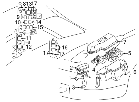 2000 Toyota Celica Powertrain Control Oxygen Sensor Diagram for 89465-20670