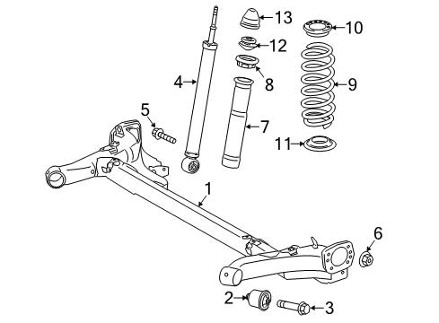 2012 Scion iQ Rear Suspension Axle Beam Diagram for 42101-74010