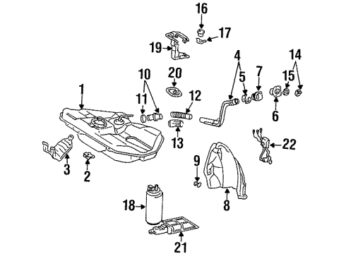 1996 Toyota Paseo Fuel Supply Sending Unit Gasket Diagram for 77169-16030