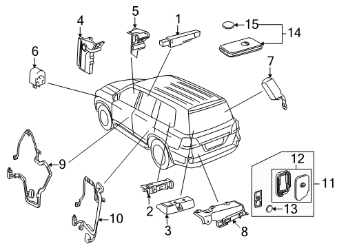 2010 Lexus LX570 Keyless Entry Components Receiver Diagram for 89992-28010