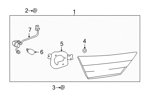 2014 Toyota Avalon Bulbs Back Up Lamp Assembly Gasket Diagram for 81584-07070