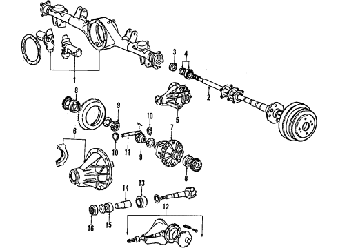 1984 Toyota Celica Rear Suspension Backing Plate Diagram for 47044-20050