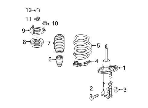 2020 Toyota Yaris Struts & Components - Front Top Nut Diagram for 90118-WB603