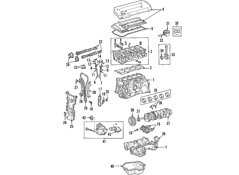 2008 Toyota Camry Engine Parts, Mounts, Cylinder Head & Valves, Camshaft & Timing, Oil Cooler, Oil Pan, Oil Pump, Balance Shafts, Crankshaft & Bearings, Pistons, Rings & Bearings Valve Lifters Diagram for 13751-21020
