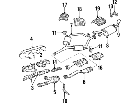 1996 Toyota Supra Exhaust Manifold Gasket Diagram for 17173-46040