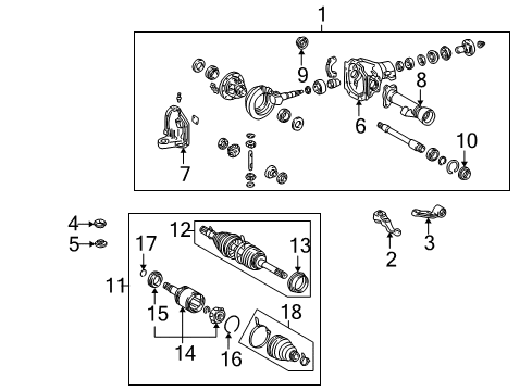 2000 Lexus LX470 Carrier & Front Axles Dust Seal Diagram for 90304-A0001