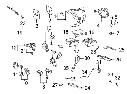 2001 Toyota Highlander Cluster & Switches, Instrument Panel Lighter Knob Diagram for 85520-89101