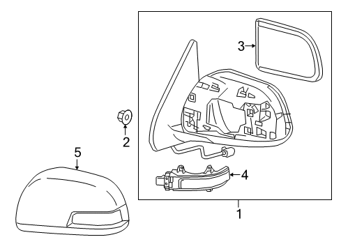 2019 Toyota Tacoma Outside Mirrors Mirror Cover Diagram for 87915-04060-J2