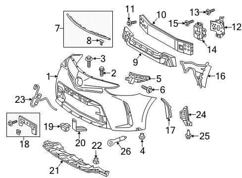 2017 Toyota Prius V Front Bumper Extension Diagram for 52113-47020