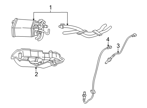 2005 Toyota RAV4 Emission Components Vapor Canister Diagram for 77740-42072