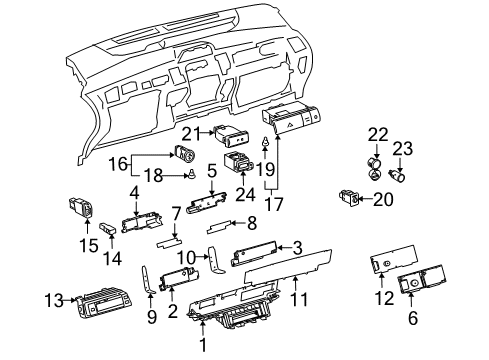 2005 Toyota Prius Instruments & Gauges Case Diagram for 83842-47100