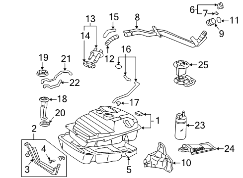 2004 Lexus LX470 Filters Plate Diagram for 77024-60140