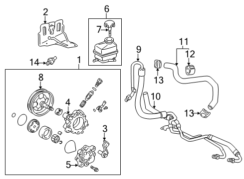 2000 Toyota Celica P/S Pump & Hoses, Steering Gear & Linkage Power Steering Pump Diagram for 44310-20840