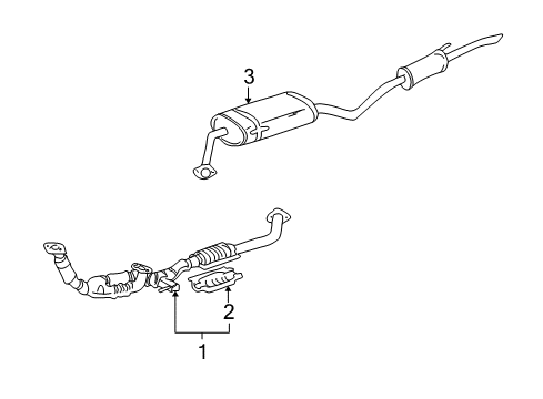2001 Toyota Sienna Exhaust Components Converter & Pipe Diagram for 17410-0A310