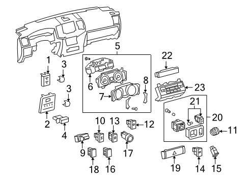 2011 Toyota Land Cruiser Cluster & Switches, Instrument Panel Cluster Assembly Diagram for 83800-60G53