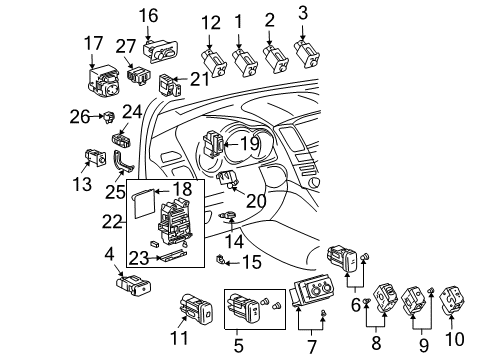2006 Lexus RX330 Switches Front Wiper Switch Diagram for 84652-47040
