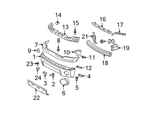 2007 Toyota Tundra Front Bumper License Mount Diagram for 52121-12110