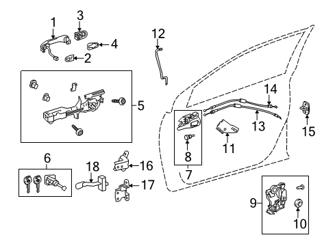 2019 Toyota Corolla Front Door Cover Diagram for 69217-02310-A0