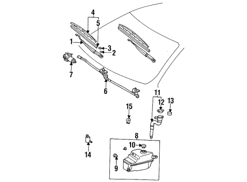 1995 Toyota Celica Wiper & Washer Components Washer Reservoir Diagram for 85315-20520