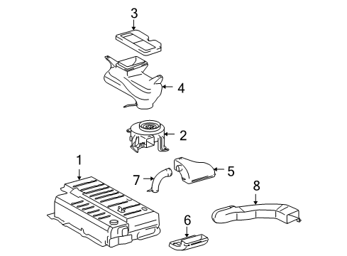 2009 Toyota Camry Battery Intake Duct Diagram for G92D2-33010