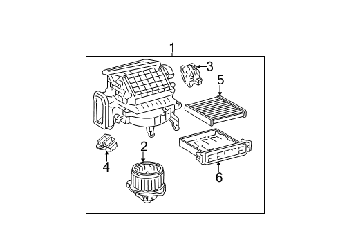 2002 Toyota Camry Blower Motor & Fan Resistor Diagram for 87138-33050