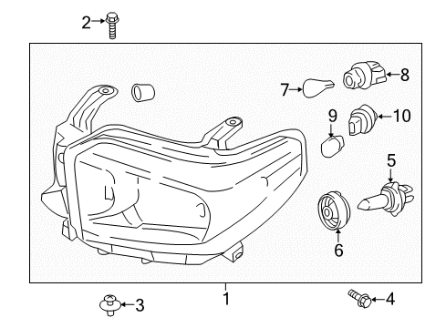 2019 Toyota Tundra Bulbs Composite Assembly Diagram for 81110-0C210