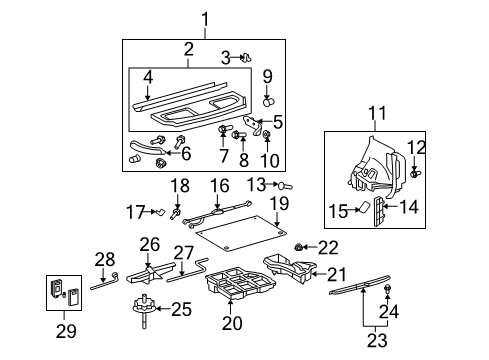 2013 Scion xB Interior Trim - Rear Body Jack Assembly Diagram for 09111-52060