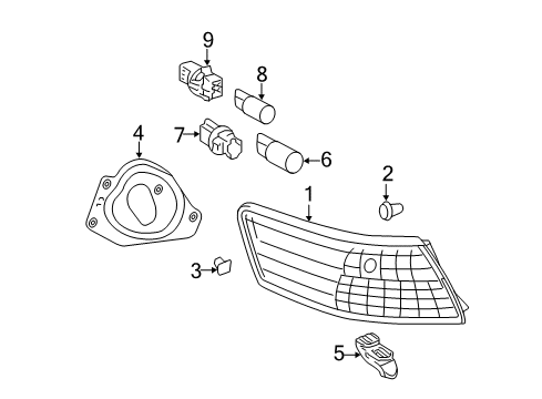 2009 Toyota Camry Bulbs Lens & Housing Diagram for 81551-33340