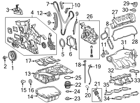 2012 Toyota Sienna Intake Manifold Manifold Gasket Diagram for 17171-0V010
