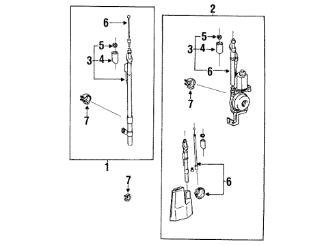 1987 Toyota Pickup Antenna & Radio Clamp Diagram for 82711-14450