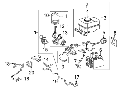 2010 Toyota Land Cruiser ABS Components ABS Pump Assembly Diagram for 47070-60060