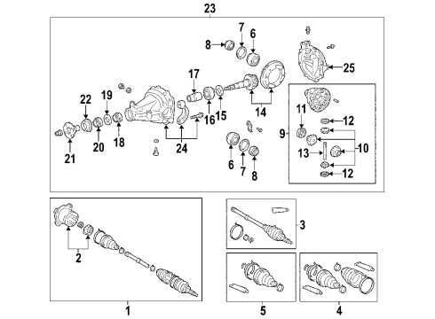 2008 Lexus RX350 Rear Axle, Axle Shafts & Joints, Differential, Propeller Shaft Washers Diagram for 90201-54012